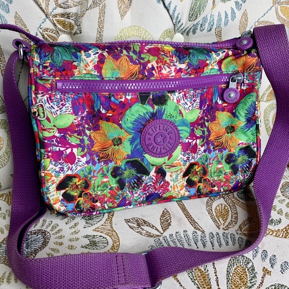 Kipling Handbags - Kipling Callie Aloha Grove Purple Hawaiian Bag